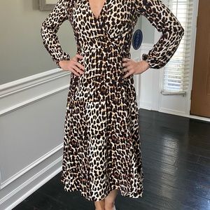 Scoop for Walmart leopard print wrap dress, size S